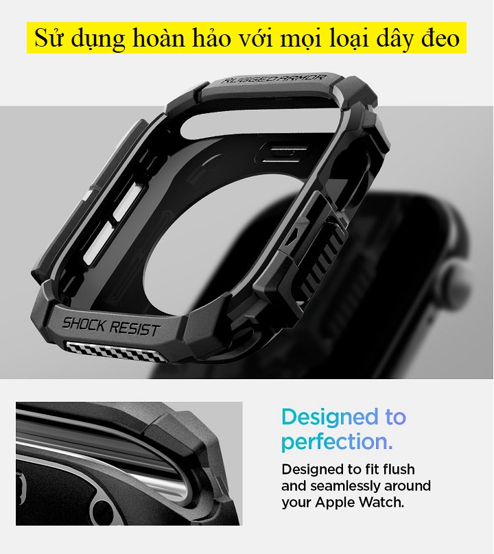 Vỏ  Apple Watch Series 10 46mm Spigen Rugged Armor 9